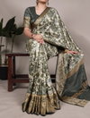YNF7050 Tussar Silk Printed With Viscose Border Saree Suppliers In India